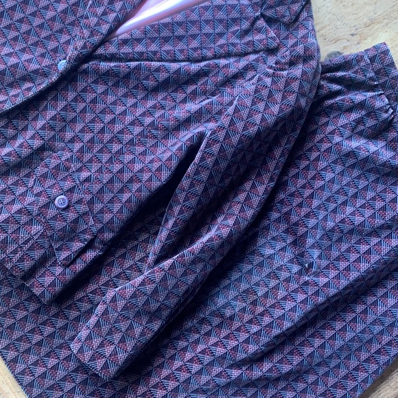 Vintage Stephen Casuals Mauve and Black Patterned 1970’s Suit - Picture 3 of 16